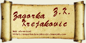 Zagorka Krejaković vizit kartica